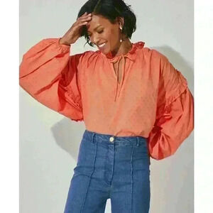 Cleobella Phoenix Blouse in Coral Size Small NEW!